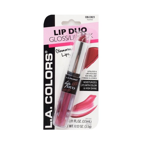 L.A. Colors Lip DUO Gloss Lipstick Flushed - Picture 1 of 6
